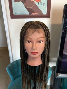 Lace Front Long Box Braids Wig - Brown